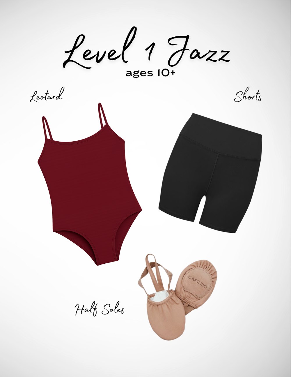 Jazz (5+) uniform requirements: Level 1 Jazz