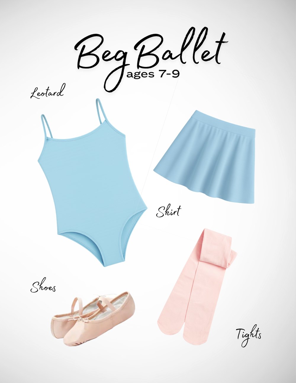 Ballet (5+) uniform requirements: Beg Ballet