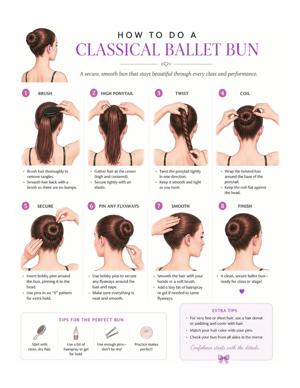Ballet (5+) uniform requirements: How To Do A Classical Ballet Bun