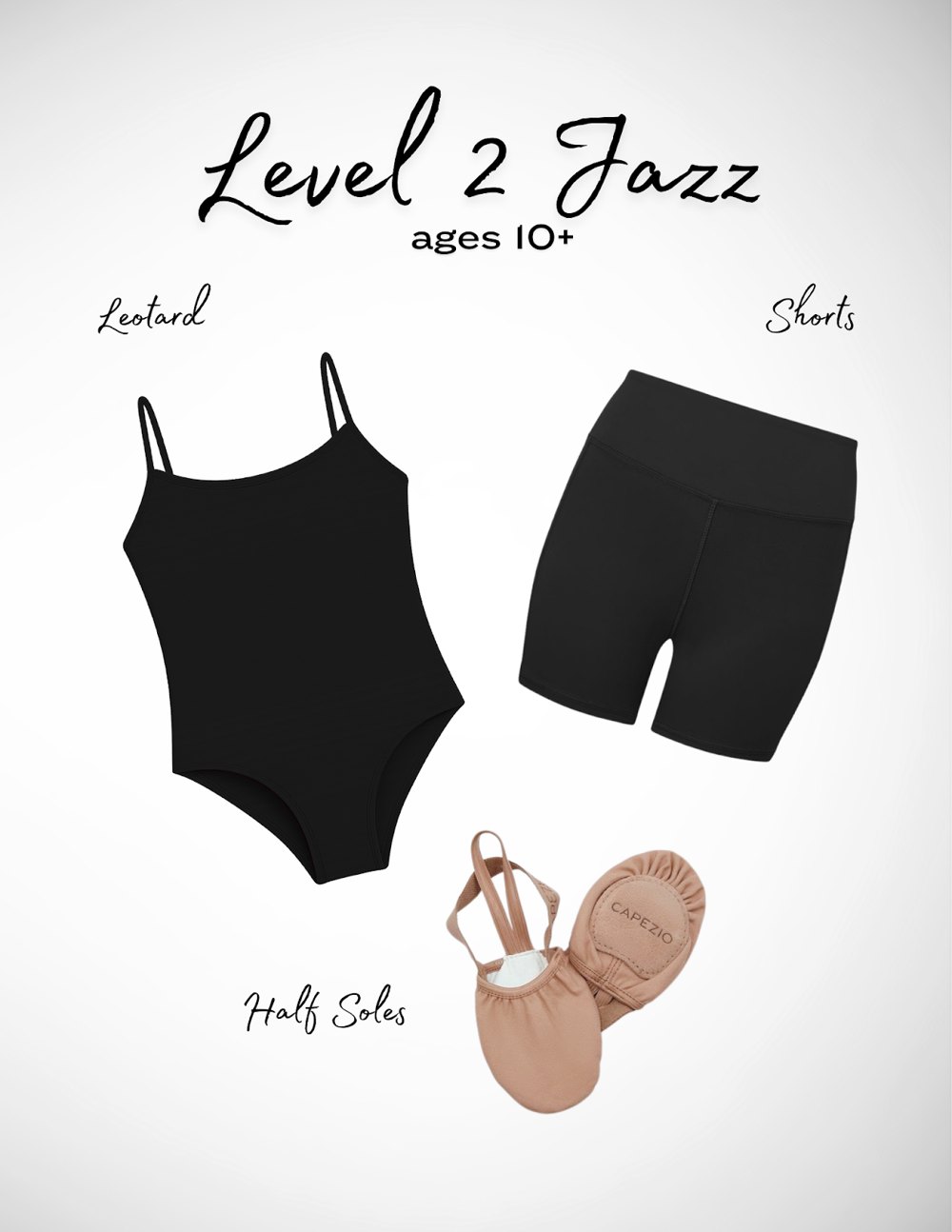 Jazz (5+) uniform requirements: Level 2 Jazz